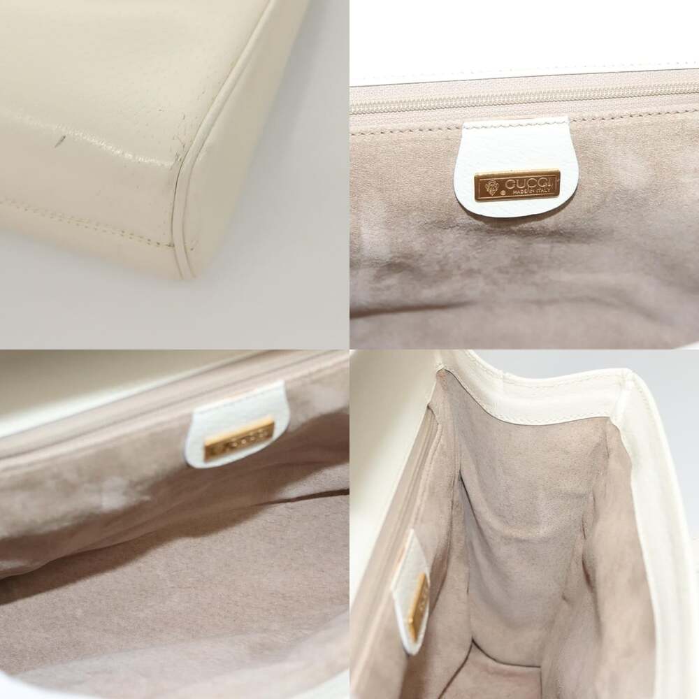 GUCCI Shoulder Bag Leather White Gold - Picture 11 of 12
